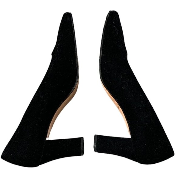 Nina Pump Velvet Square Toe Sz 7M Black Item #6A - Picture 4 of 7